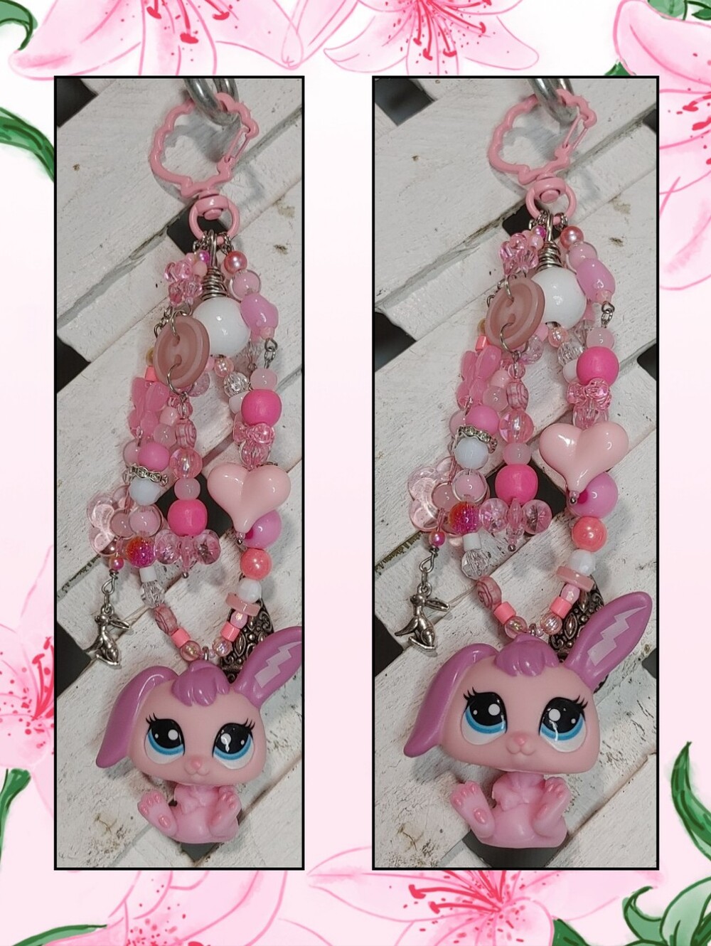 Littlest Pet Shop Pink Bunny Bagcharm